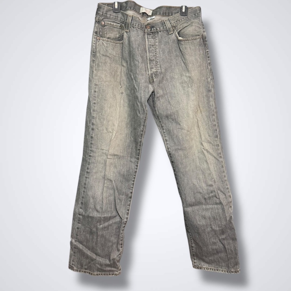 Levis 501 Jeans Mens 36 X 32 Solid Gray Button Fly Vintage Straight Y2K Faded